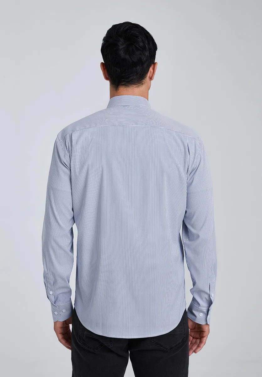 Enlision Camisa de Vestir Manga Larga para Hombre Camisas de Rayas con Botones Regular Fit