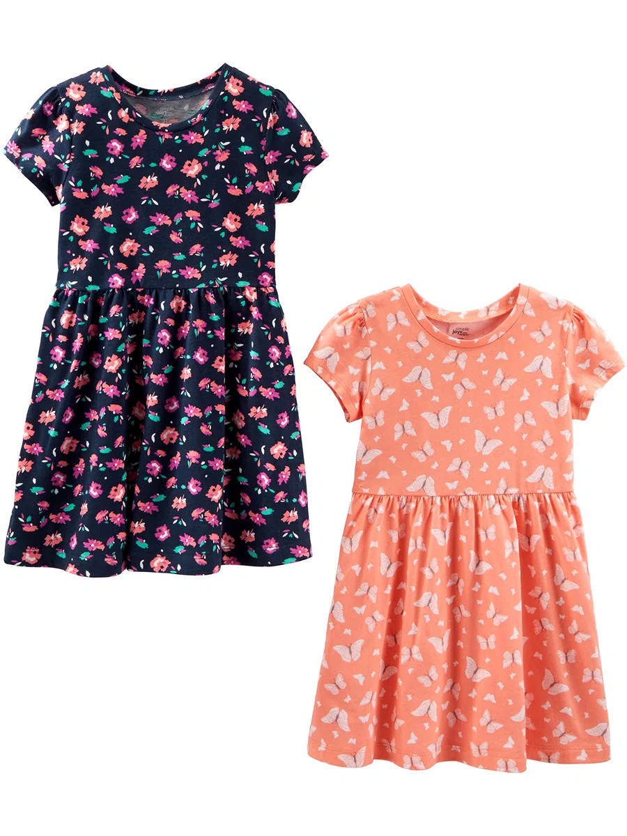 Simple Joys by Carter's Short-Sleeve and Sleeveless Dress Sets, Pack of 2 Vestido Informal Bebé-Niñas (Pack de 2)