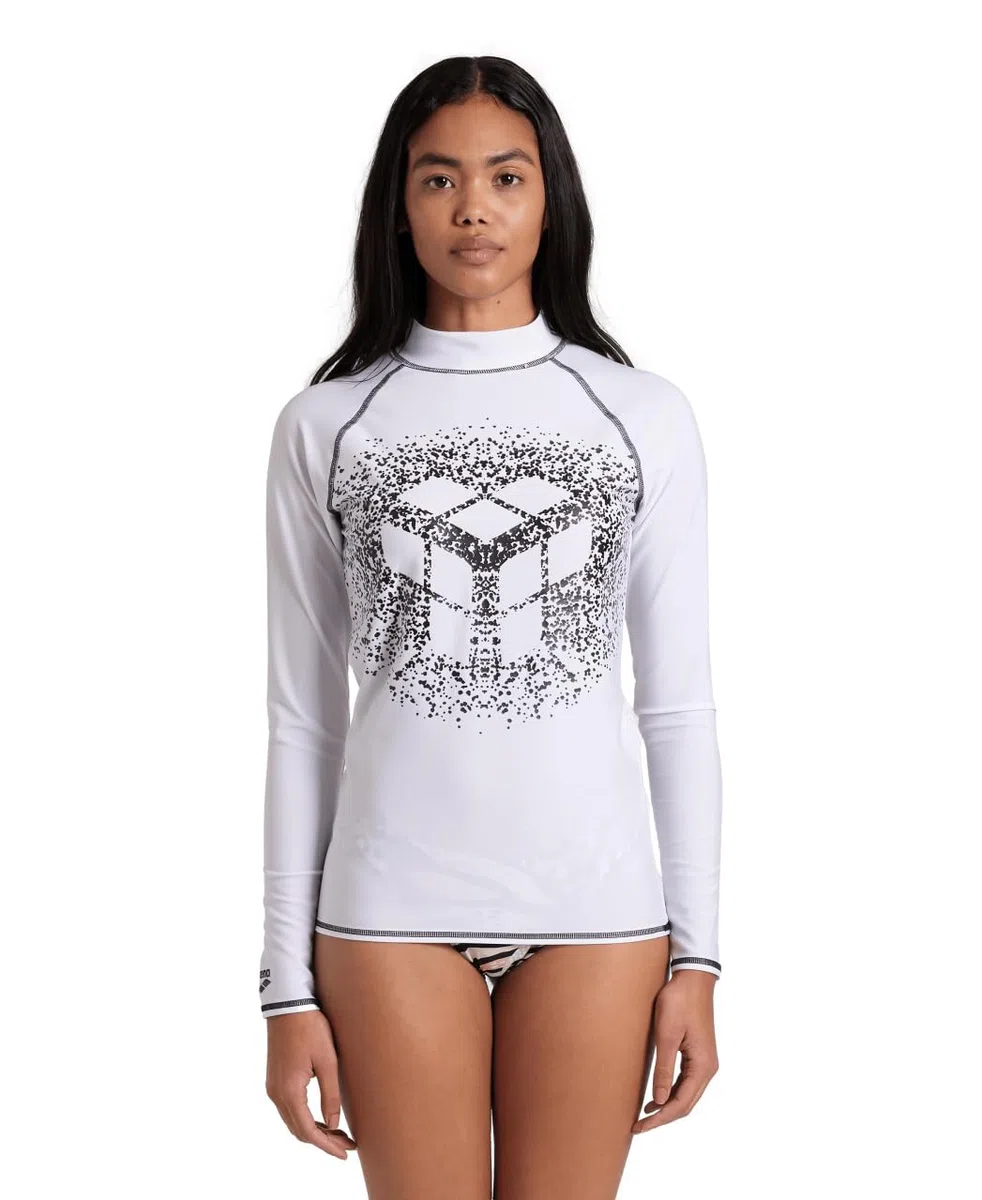 Arena Women's Arena Rash Vest L/S Graphic Top Mujer (Pack de 1)
