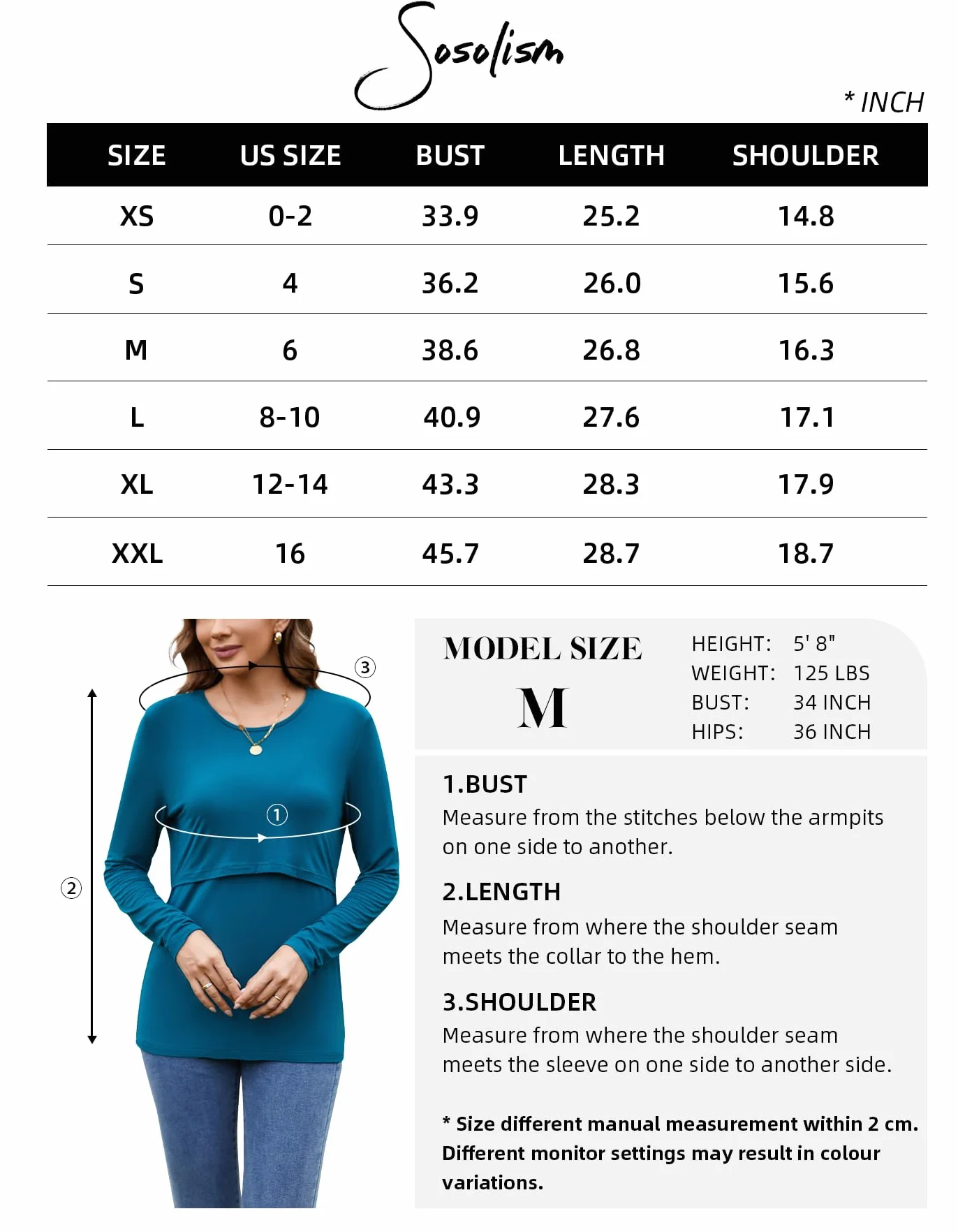 Sosolism Camisetas de Lactancia de Manga Larga para Mujer Camiseta de Lactancia Suave para otoño Invierno