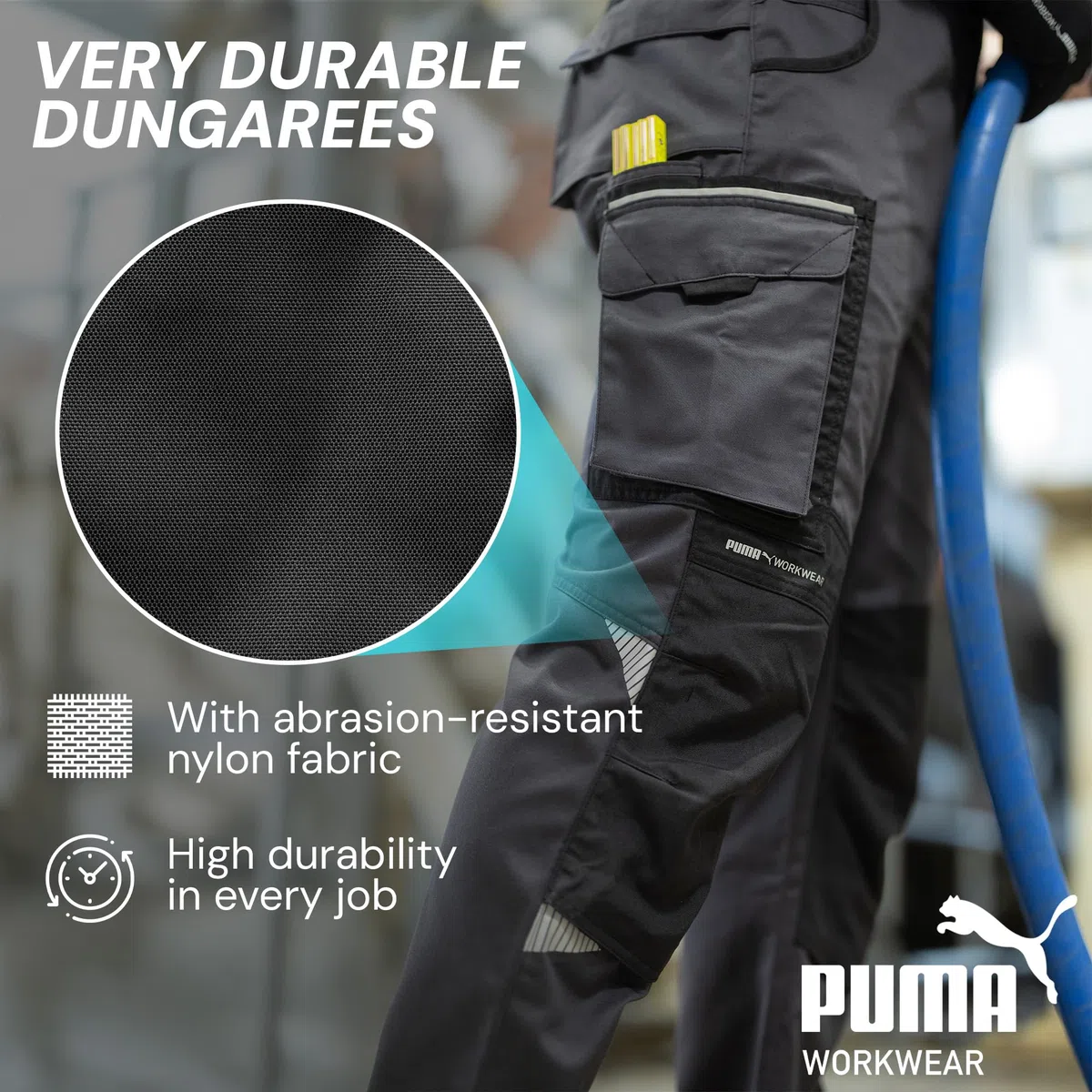 PUMA Workwear Premium Peto con muchos bolsillos y tejido de nailon extra reforzado