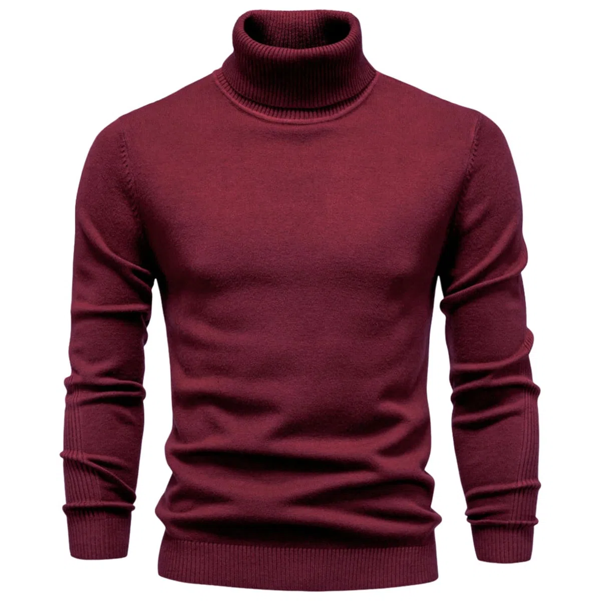 Jersey para hombre Otoño/Invierno Casual Color sólido Cuello Alto