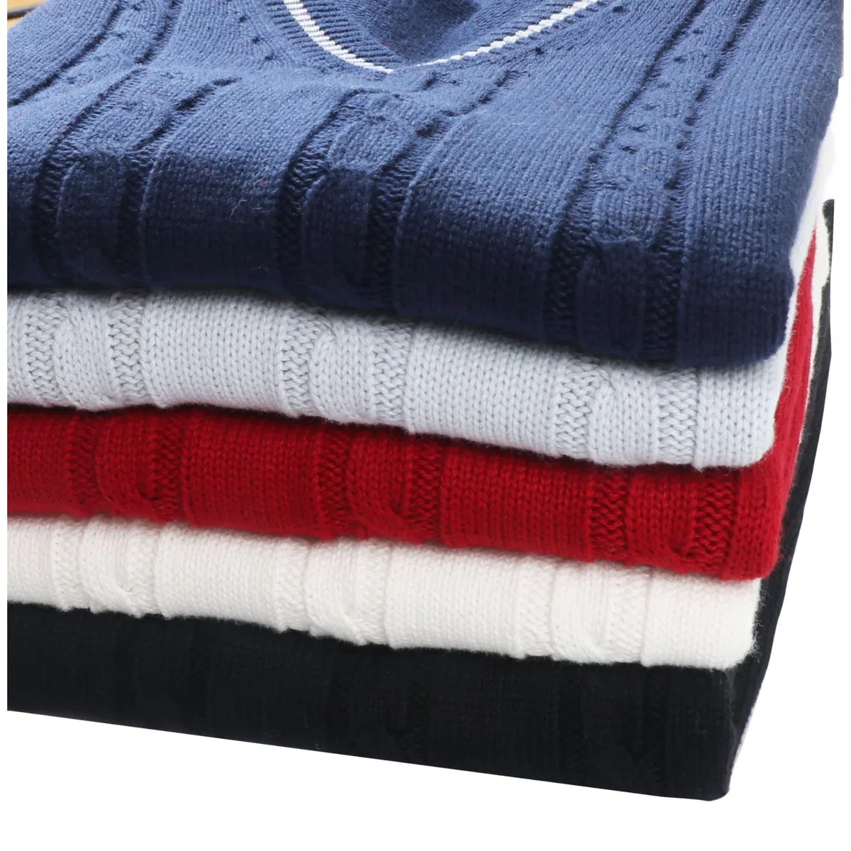 Chaleco de punto trenzado con cuello en V para hombre, ajuste relajado, sin mangas, suéter de punto cálido y ligero