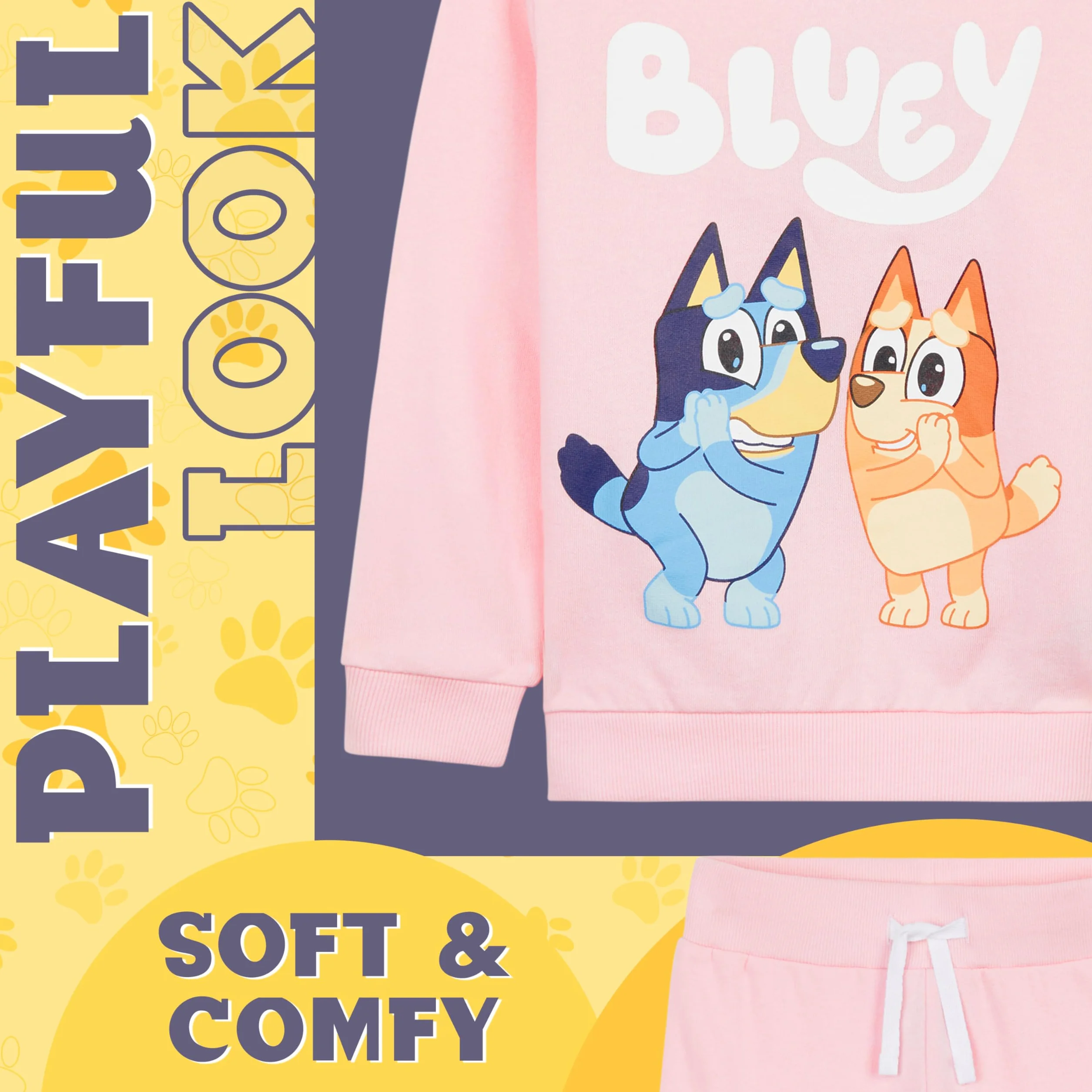 Bluey Chándal Conjunto de 2 Piezas para Niñas, Sudaderas con Capucha y Pantalones