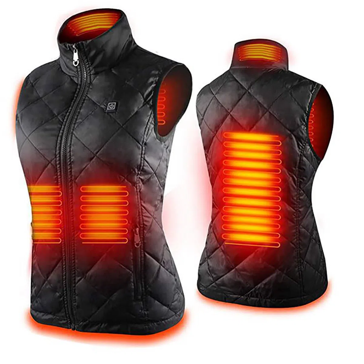 Chaleco Calefactable Inteligente Mujer Chaqueta Calefactada Chaleco Eléctrico de 5 Zonas Carga USB Chaleco Caliente Invierno Temperatura Ajustable Ropa de Abrigo Eléctrica de Plumón for Esquí