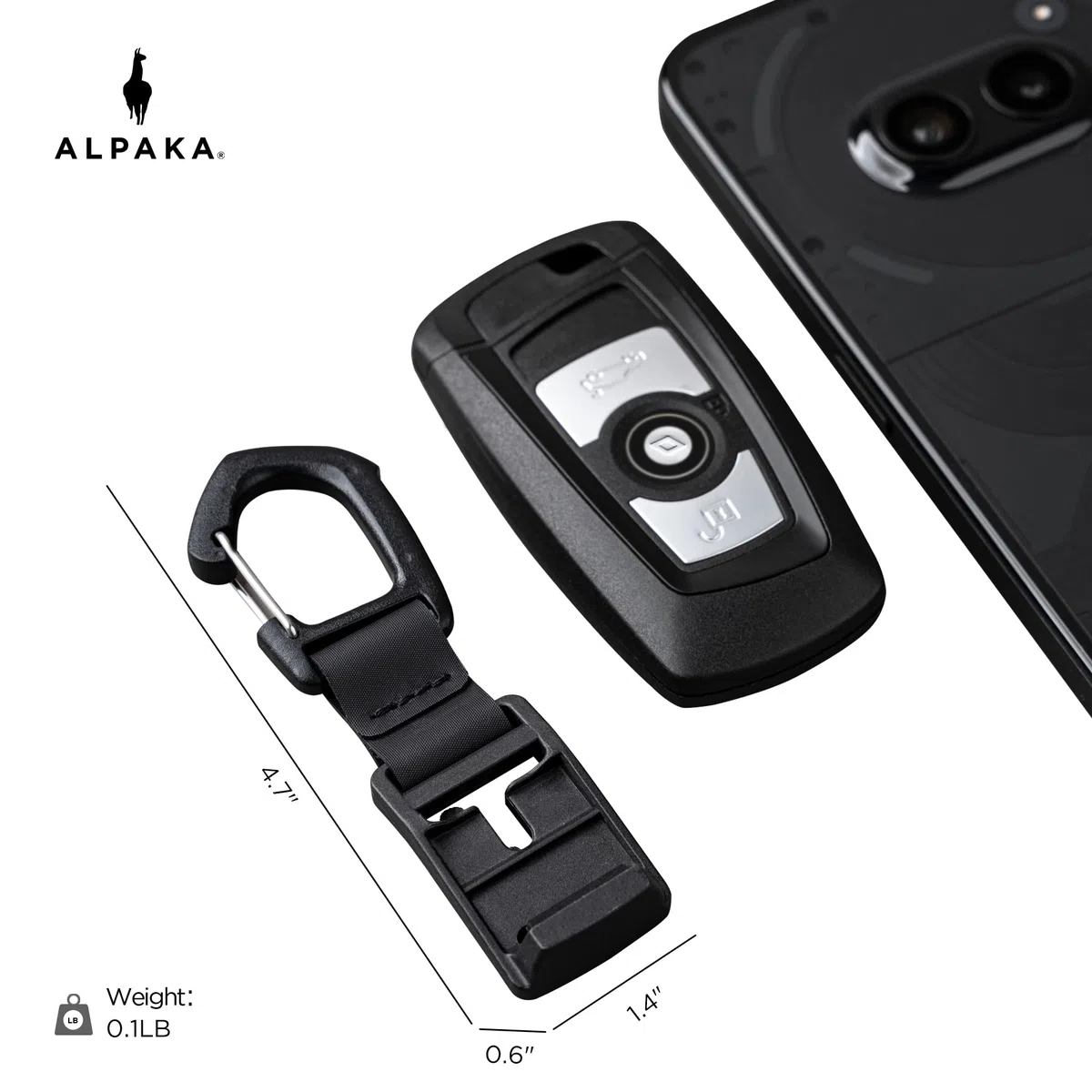ALPAKA HUB Carabiner – Mosquetón EDC Magnético | Versión Pro también disponible, liberación rápida, compatible con sistema HUB, para bolsa y cinturón, accesorios tácticos