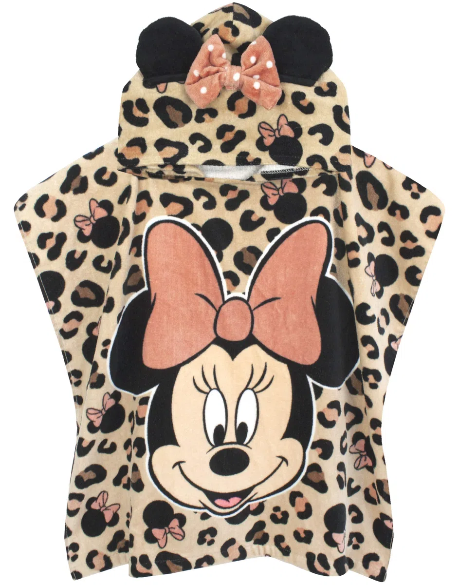 Disney Poncho de Toalla para niña Minnie Mouse | Regalo de Bata con Capucha