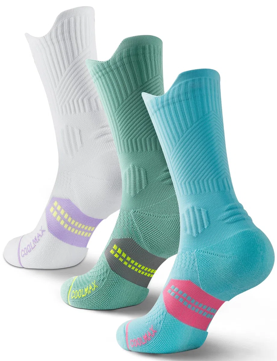 Juclise Calcetines de compresión de viscosa de bambú para correr, calcetines que absorben la humedad, antiampollas, para senderismo,ciclismo