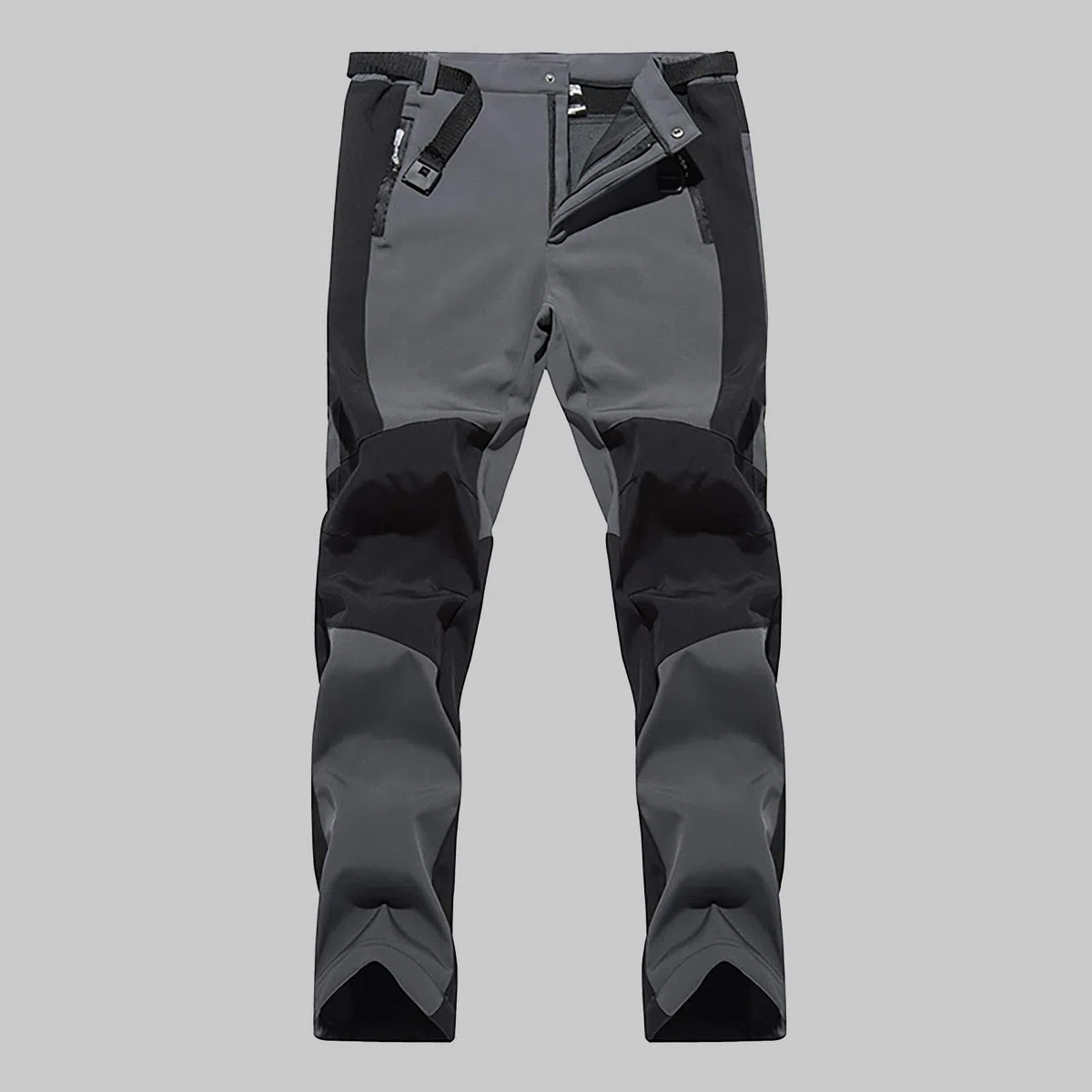 Pantalones de nieve para hombre, forrados de invierno, pantalones de senderismo para hombre, resistentes al agua, con cremallera, pantalones de esquí Softshell Slim Thermohose Outdoor Trekking