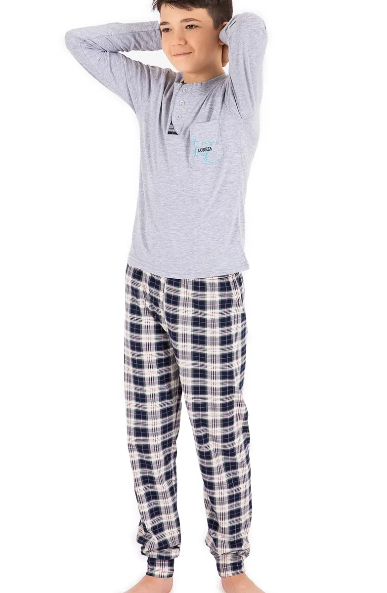 LOREZA ® Pijama para niños Conjunto de algodón de Manga Larga Pijama de Dos Piezas Traje de casa