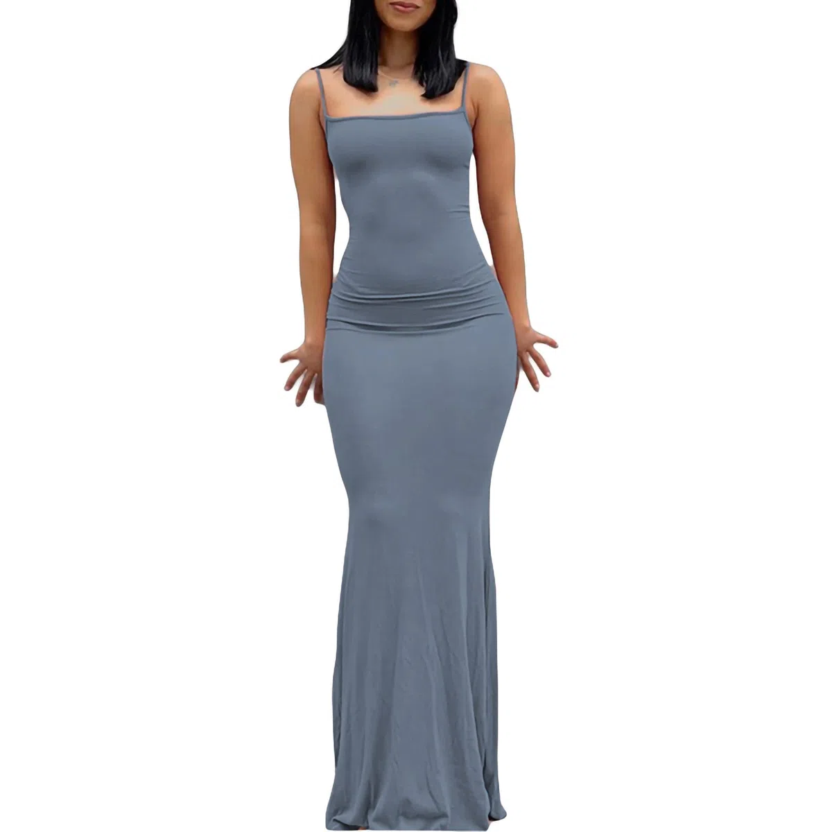 Vestido Camisero Informal para Mujer, Vestidos Largos con Tirantes Finos, Vestido Ajustado para Fiesta y Club