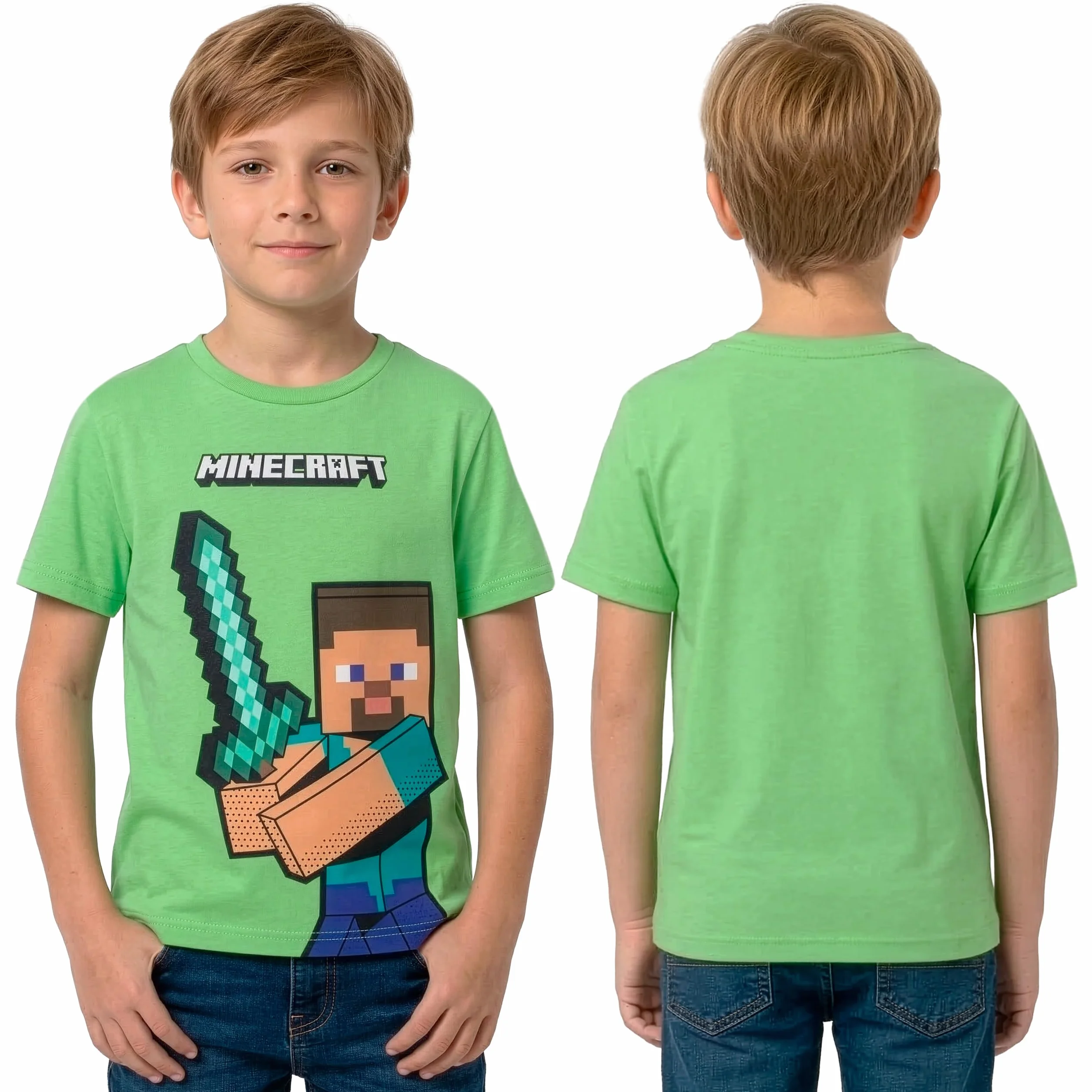 Minecraft Camisetas para Niño, Pack De 3 Camisetas Gaming para Niños, Lote De Camiseta Infantiles
