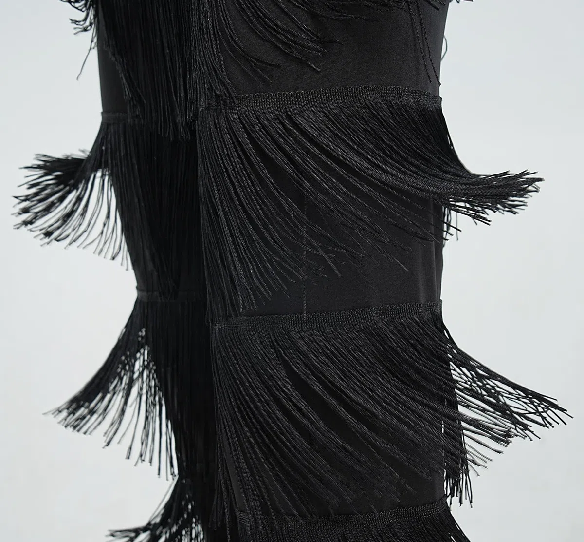 ZBH1985 Pantalones de Baile Latino para Mujer, con borlas, para Baile de salón, Profesional, Negro, con Flecos, Rumba, Tango, Salsa, Pantalones de práctica