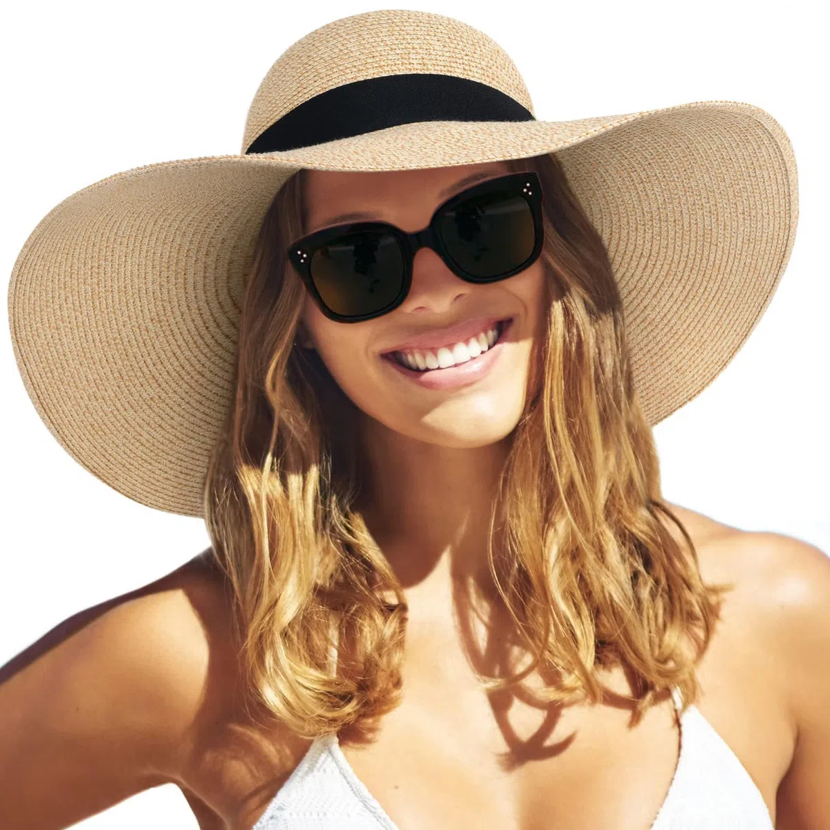FURTALK Sombrero Moderno de ala Ancha para Mujer UPF50+ Sombrero de Viaje de Verano para la Playa