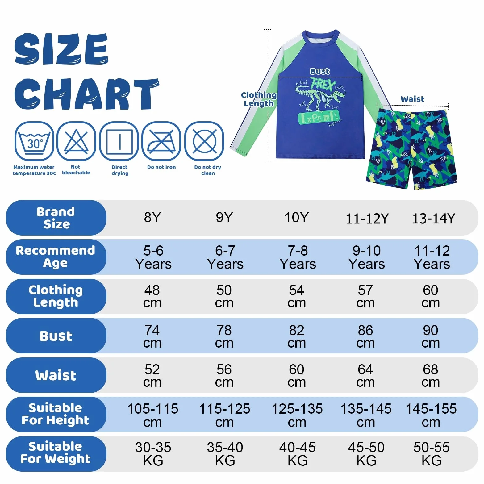 Bañador Niño con Manga Larga UV Protección Solar Camiseta de baño y Pantalones de natación para Surf Piscina Playa