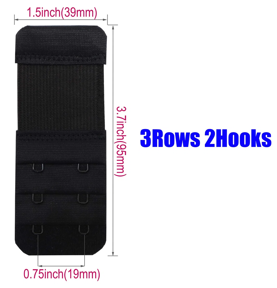 Extensor de sujetador para mujer con 2 ganchos, elástico, suave, cómodo, extensiones de correa para sujetador, paquete de 6 unidades - Multi -