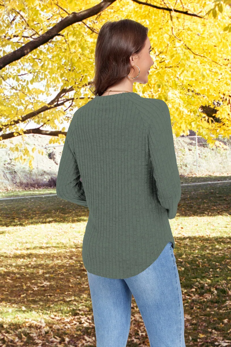 DUOEASE Jersey Mujer Invierno Otoño Cuello Crew Jerséis Elegante Color Sólido Top Mujer Manga Larga