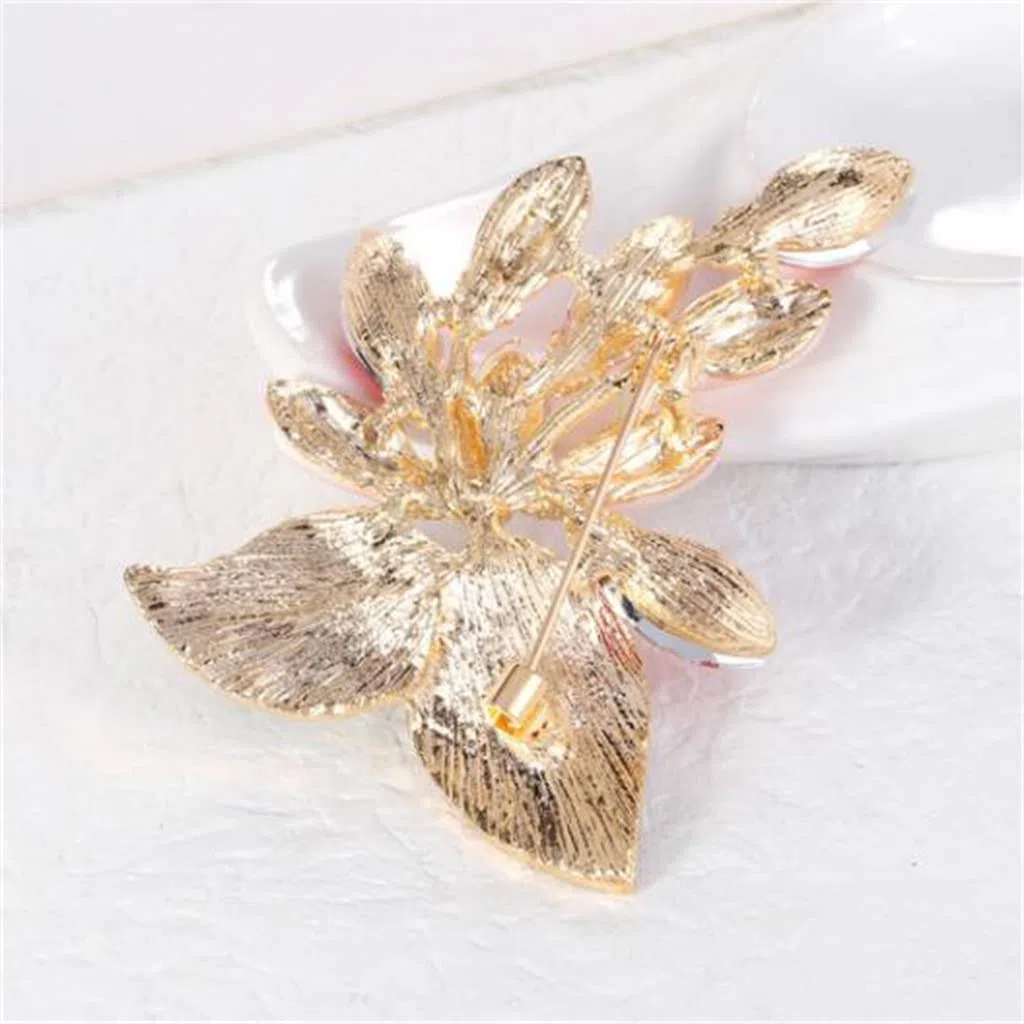 Broche con Forma de pasas, Diamantes de imitación, aleación Vintage con Solapa, Diamantes, Chal Floral, Elegante Ramillete, Cuello