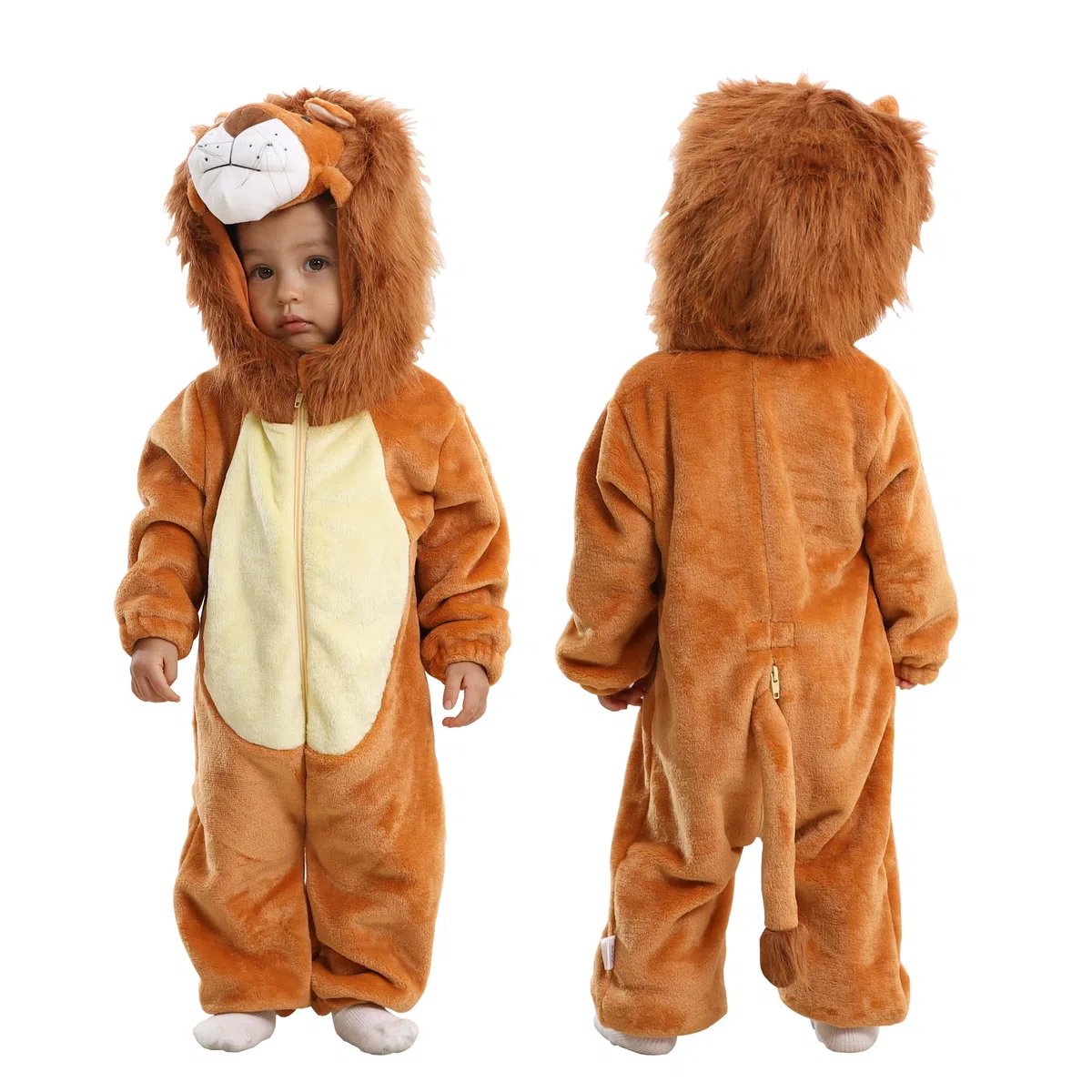 Bebé Niño Niña Monos de Dibujos Animados Animal con Capucha Infantil Pijama Mameluco
