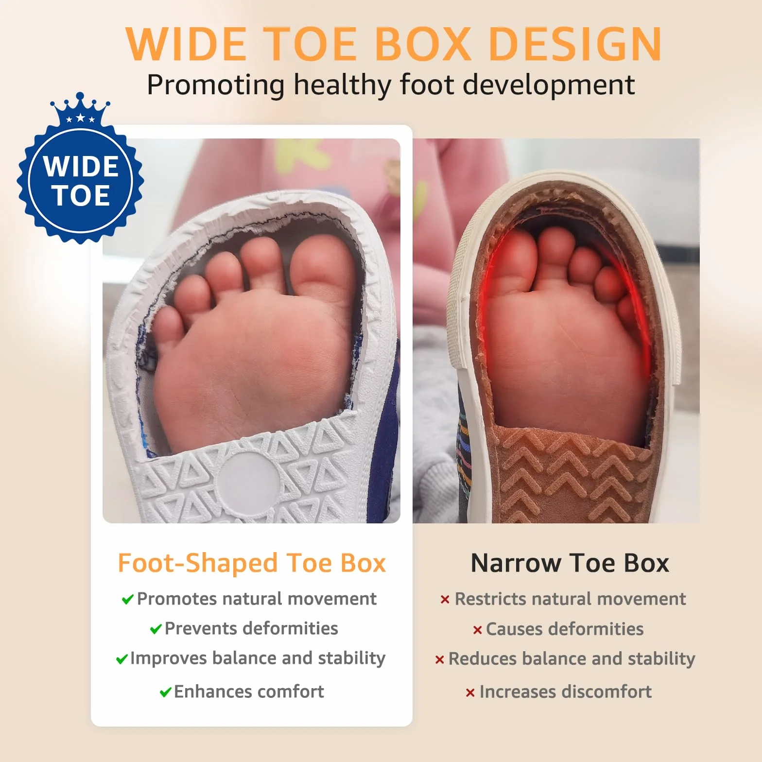 STQ KIDS Zapatillas Barefoot Niños Ancho Calzado Respetuoso Bebe Niña Flexibles Primeros Pasos Antideslizantes Deportivas 21-29 EU