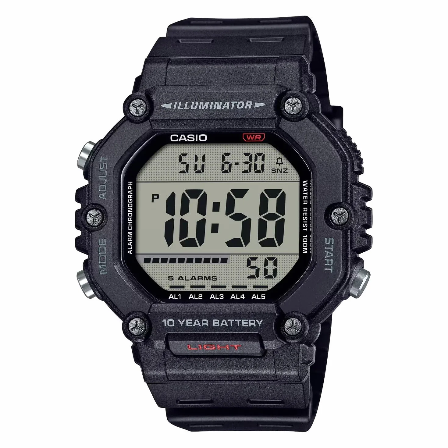 Casio Reloj Digital de Cuarzo para Hombre con Correa de plástico AE-1600H-1AVEF