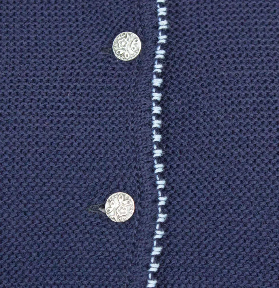 Isar-Trachten Chaqueta de punto Amy para niña, azul marino oscuro, chaqueta para traje regional infantil Oktoberfest Kirchweih