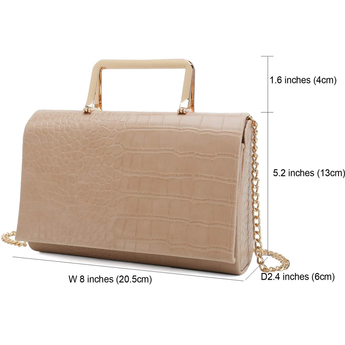 CHARMING TAILOR Bolso de mano pequeño con estampado de cocodrilo, de poliuretano, para mujer