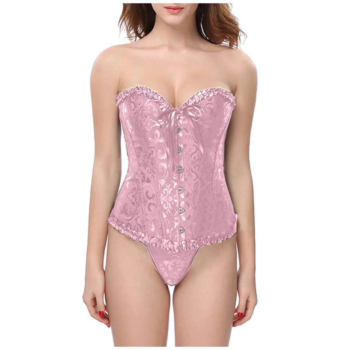Genérico Corsé elegante con cordones y cintura ceñida corpiño ajustable uso nocturno realza silueta femenina con diseño clásico