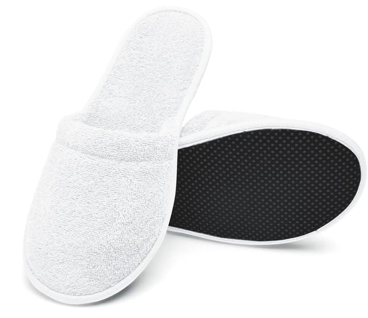 Arus Zapatillas Baño – 2 Par de Mules Unisex en Rizo de Algodón 100% – Antideslizantes, Ligeras, Transpirables – Talla 38/42 o 43/46 – para Spa, Hotel, Ducha, Piscina, Viaje