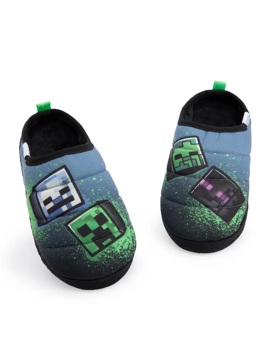 Minecraft Zapatillas Estilo Graffiti Slip-On para Niños | Calzado de Interior para Niños | Calzado de Juegos Multicolor para Niños | Zapatillas de Interior Ligeras para Niños y Adolescentes