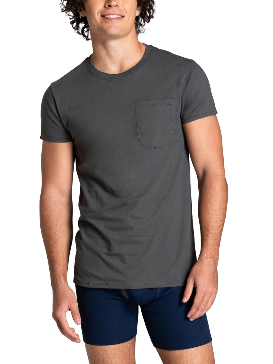 Fruit of The Loom Eversoft Cotton Pocket T-Shirts, Breathable & Moisture Wicking with Odor Control, Sizes S-4x Camiseta Hombre (Pack de 2)