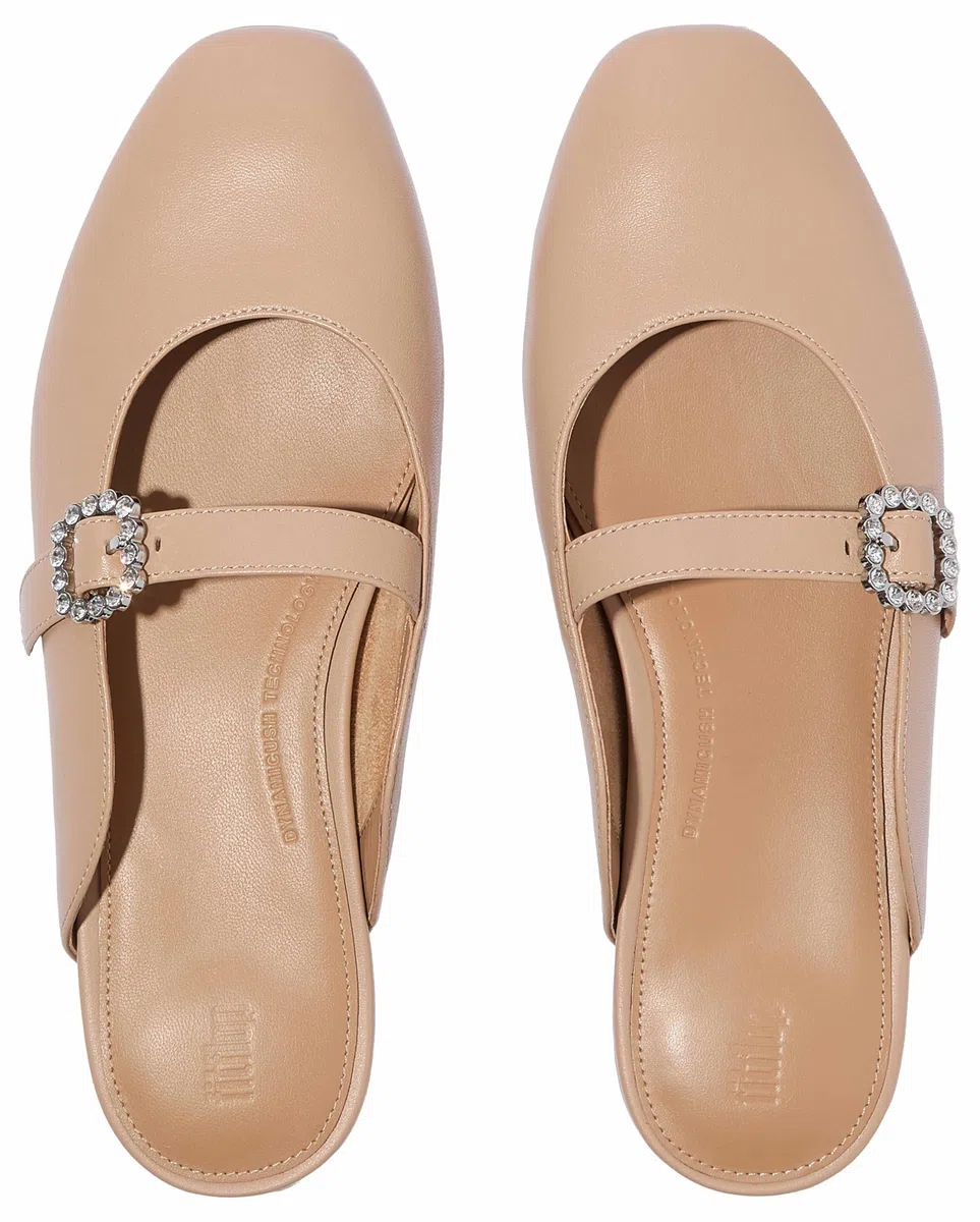 Fitflop Women's Delicato Crystal-Buckle Mary-Jane Mules Flat