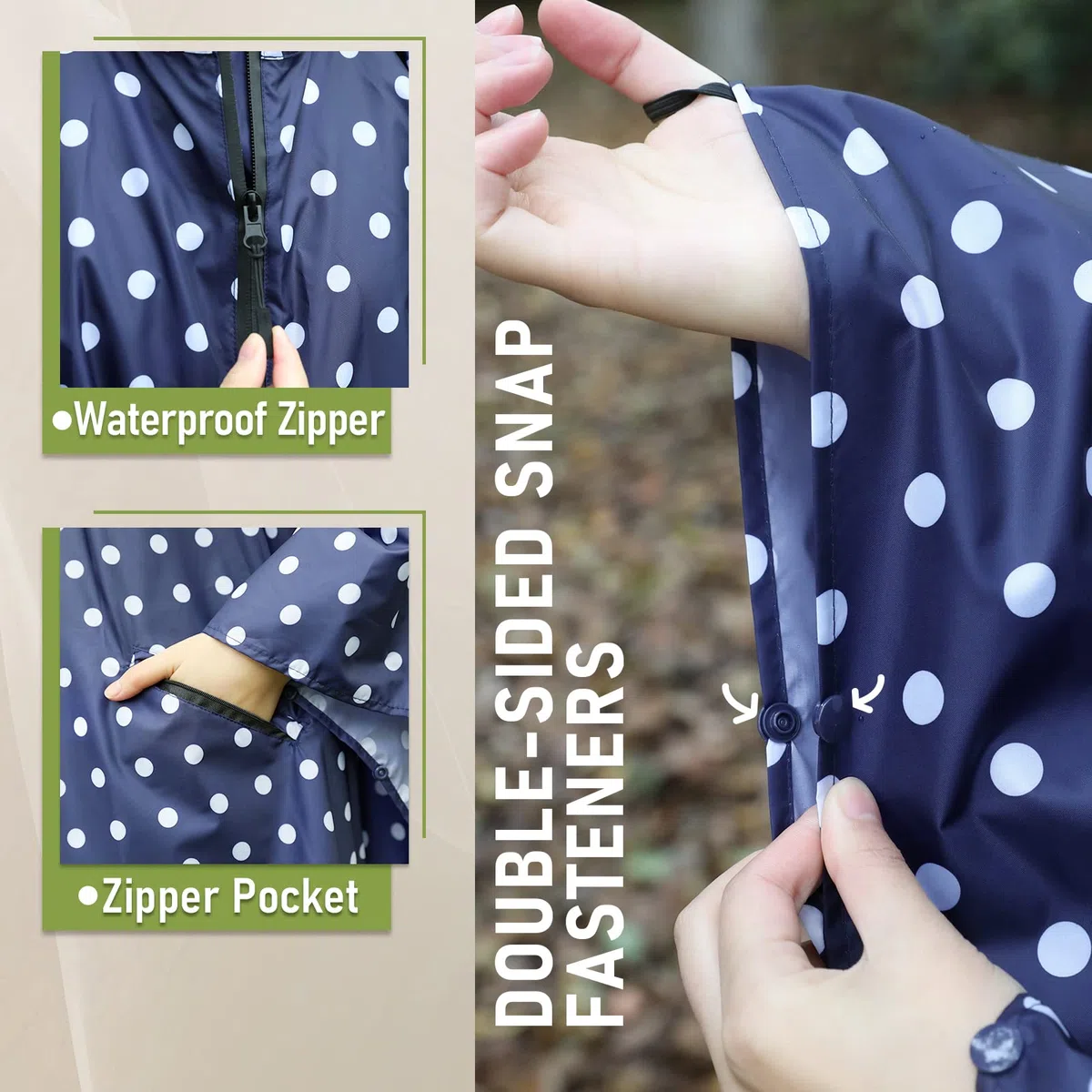 SaphiRose Yy-k29 Poncho de lluvia Mujer (Pack de 1)