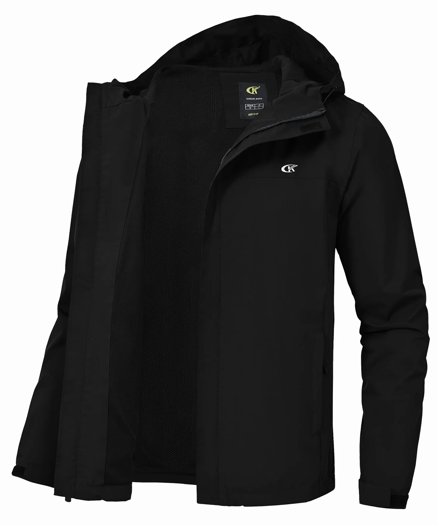 Huayuzh Chaqueta softshell para hombre, impermeable, transpirable, cortavientos, ligera, con capucha, para correr, senderismo