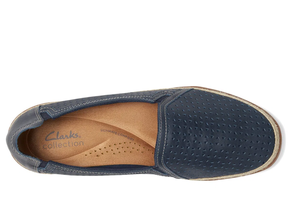 Clarks Elaina Ruby, Mocasín Mujer, Cuero Azul Marino, 39 EU