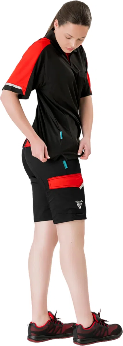 WORKTEAM Pantalón Corto de Trabajo, Tejido Elástico Combinado, Multibolsillos, Refuerzo en Culera y Detalles Reflectantes, Bermuda. Unisex