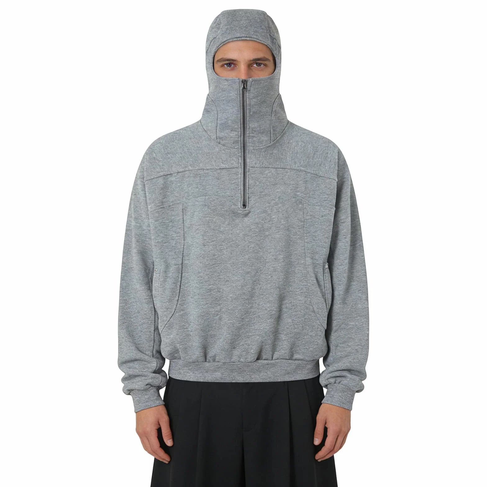 Sudadera para Hombre con Capucha Y Pasamontañas Sudaderas con Capucha Y Cremallera Forro Polar Cremallera Pasamontañas Sudadera Chaqueta De Manga Larga Abrigo De Entretiempo