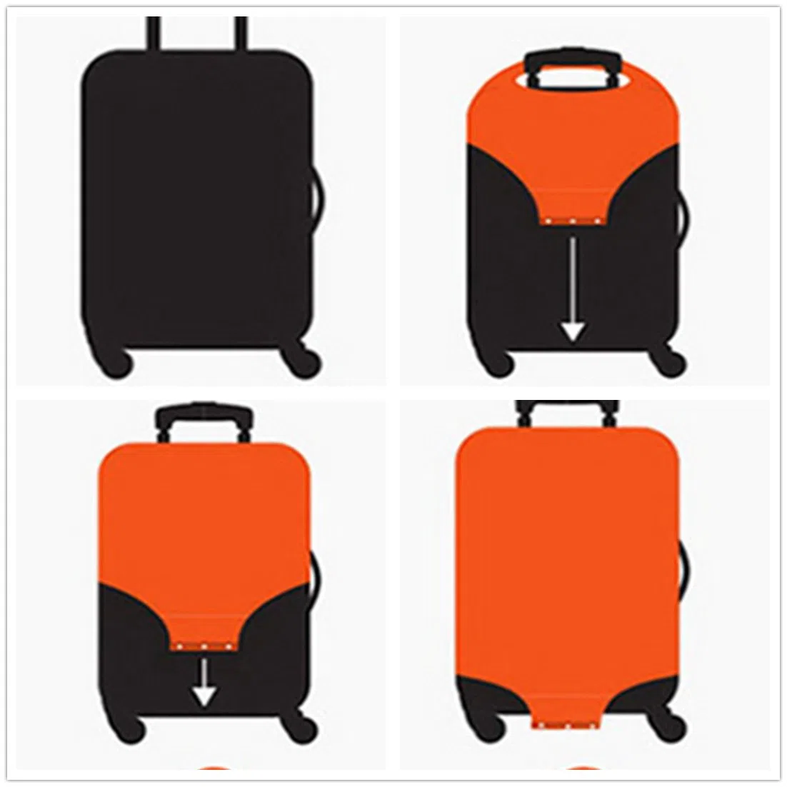 Elástico Funda Protectora de Maleta Luggage Protective Cover, Viaje Equipaje Cubierta Carretilla Caso Protectora Cubierta Cabe 18-32 Pulgadas Equipaje