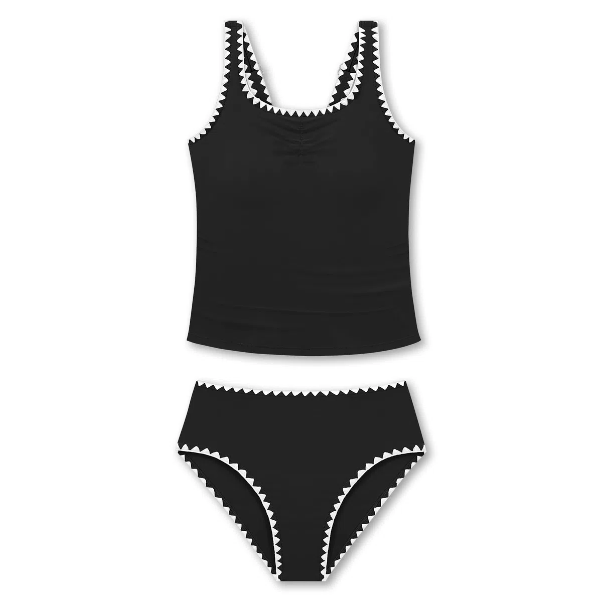 Traje de baño tankini para niñas, brasier acolchado, traje de baño para niñas, conjunto de tankini de color sólido, traje de baño para niños de 9 a 16 años