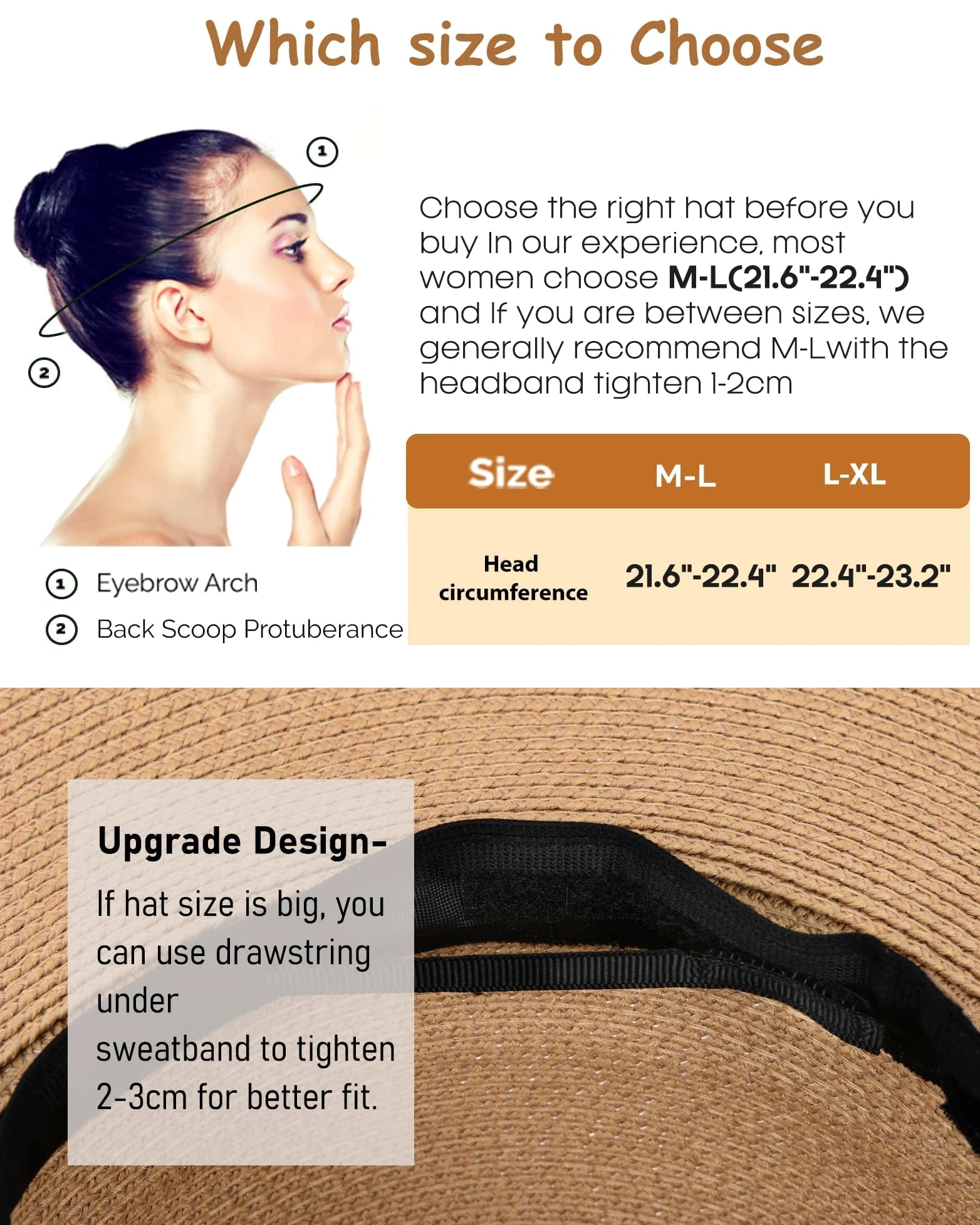 FURTALK Sombrero Moderno de ala Ancha para Mujer UPF50+ Sombrero de Viaje de Verano para la Playa
