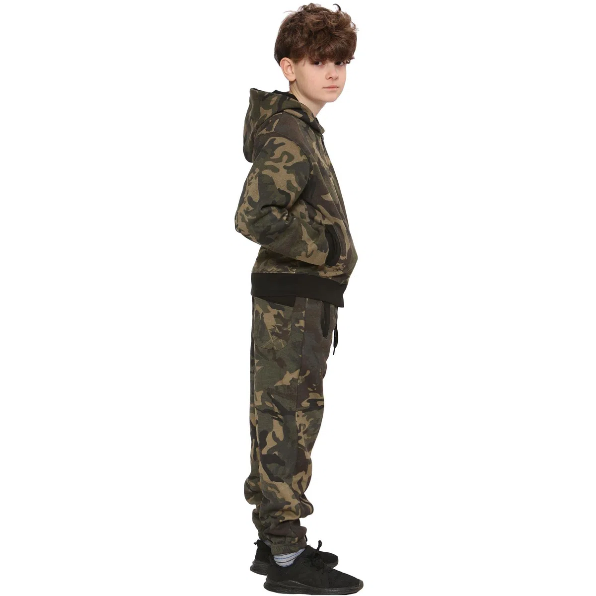 A2Z 4 Kids Niños Chandal Muchachos Muchachas Diseñador Camuflaje Imprimir Con Cremallera Top Sudadera Con Capucha Y Fondo Trotar Traje Edad 5-13 Años