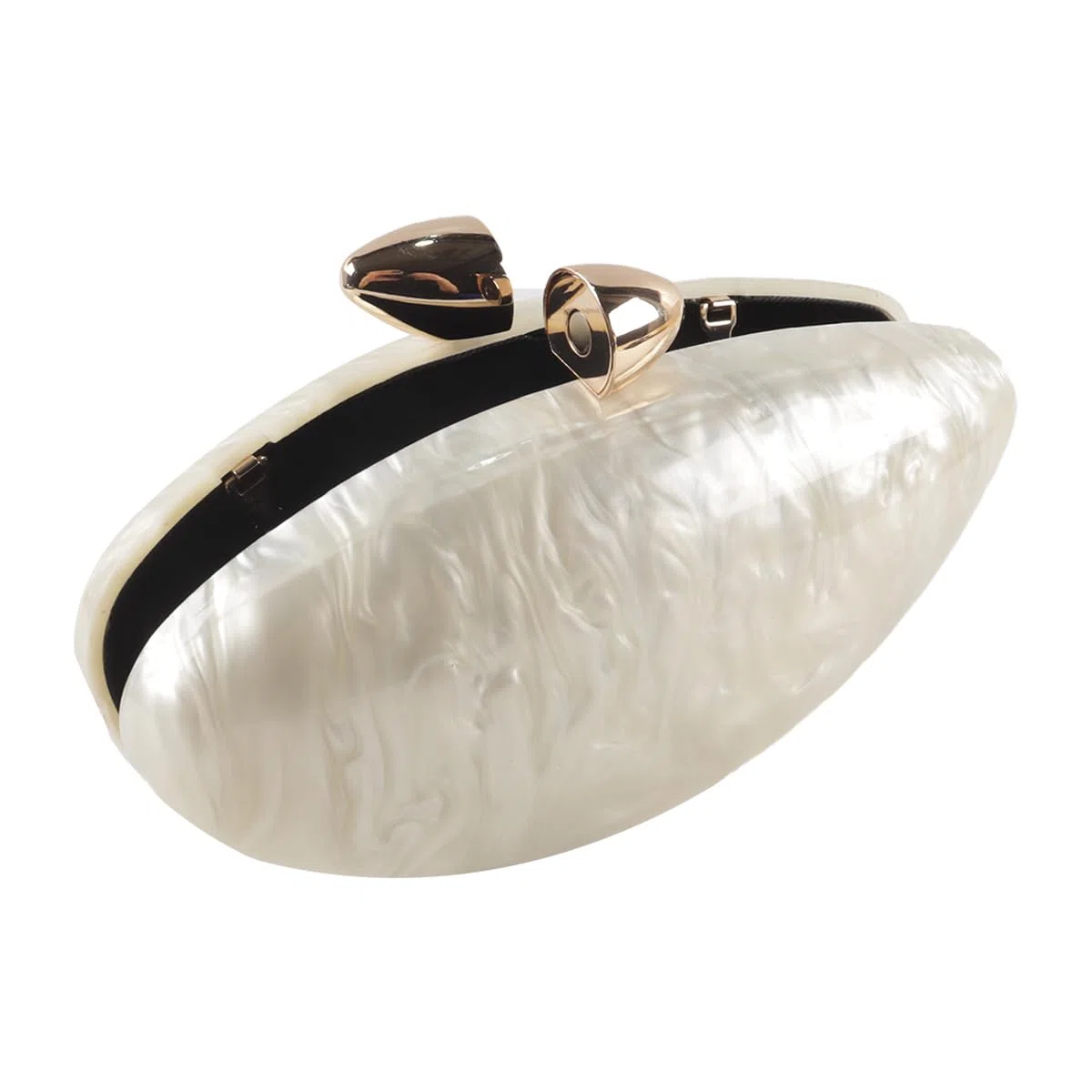 Bolso De Mano Acrílico Con Forma De Concha, Moderno Bolso De Noche Acrílico Metálico, Brillante, Tipo Huevo, Para Mujer, Para Bodas Y Fiestas.