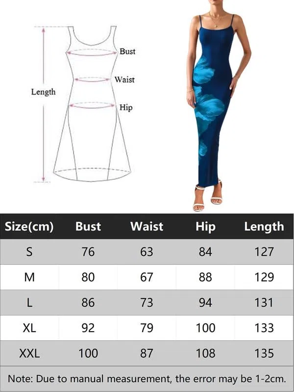 Mujer Vestido Largo Sexy sin Mangas Cuello Cuadrado Vestidos de Tirantes Elegante Estampado Floral Vestido Ajustado Verano Casual Bodycon Maxi Vestidos de Fiesta Cóctel Invitada Boda Club