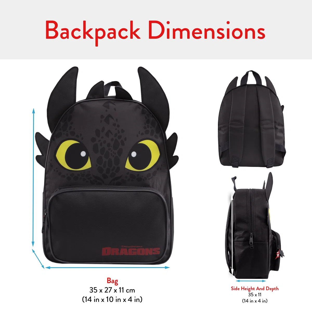 How To Train Your Dragon Mochilas Niños, Mochilas Escolares Toothless, Mochila Escolar Niño, Talla Unica Negro