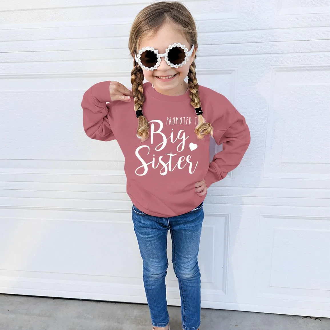 CM C&M WODRO Sudadera Big Sister Anuncio de Bebé Suéter Niñas Niños Camiseta de Manga Larga Promocionado a Hermana Grande Traje Recién Nacido Jersey Hermanos Ropa de Bebé Ropa Cálida para Niños