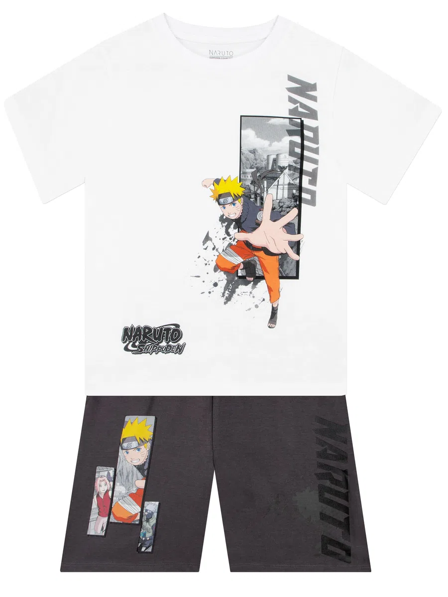 Naruto Set De Camiseta Niño Y Pantalón Corto, Anime Merch Camiseta Manga Corta Y Shorts, Conjunto De Ropa Para Niño