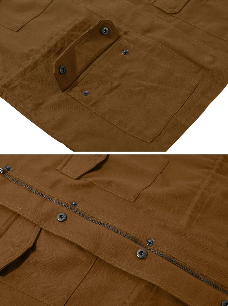 Generisch Chaqueta militar anorak para mujer, ligera, informal, con cremallera, botones de presión, abrigos de carga con bolsillo, chaqueta vaquera para mujer