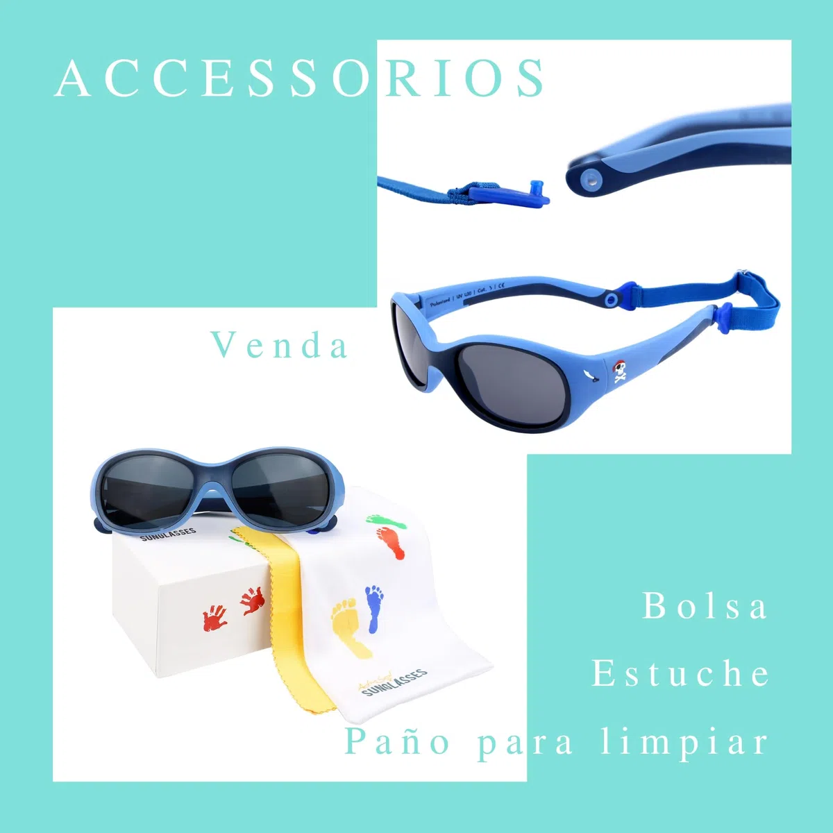 ActiveSol gafas de sol | NIÑO | 100% protección UV 400 | polarizadas | irrompibles, de goma flexible | 2-6 años | 22 gramos | Pirata