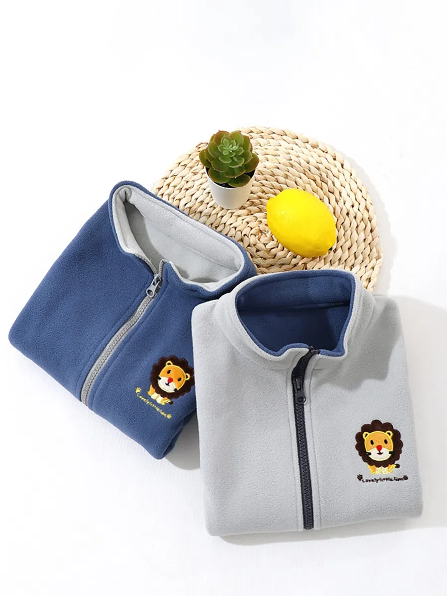 Chaleco para Niños Polar Fleece Otoño Invierno Niños Niñas Chaqueta de Dibujos Animados Sin Mangas Bebé Cremallera Abrigo