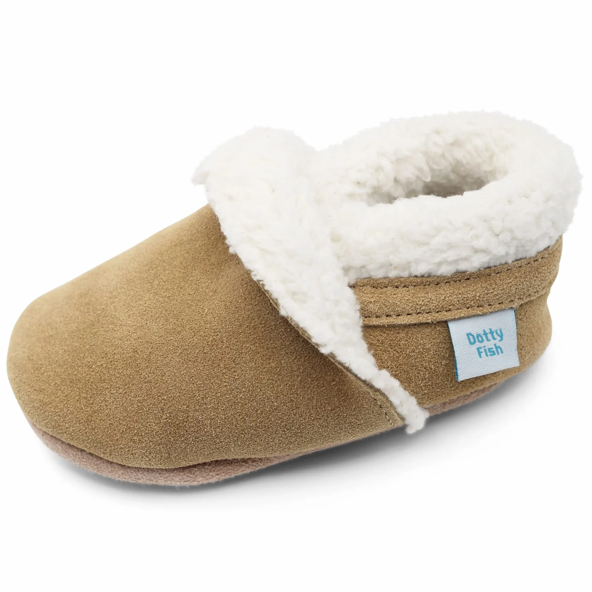 Dotty Fish Calzado Minimalista para bebés y niños. Zapatos Unisex de Piel Suave con Suela Antideslizante. Ligeros, Flexibles, Respirable y aprobados por podólogos. Tobillo elástico. De 0 a 4 años